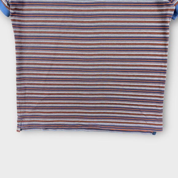 $115 J Lindeberg Polo Shirt Mens Large Striped Dev Slim Lux Pique Logo Golf - Picture 4 of 9